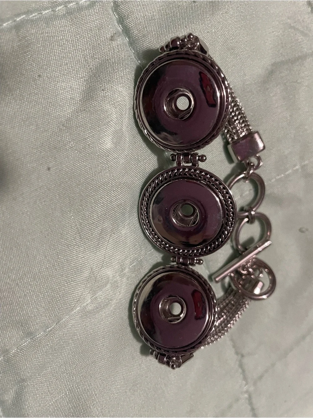 Silver-Tone Snap Button Bracelet - Women Jewelry
